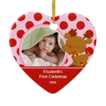Baby's First Christmas Photo Ornament Reindeer