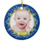 Baby's First Christmas Photo Ornament - Snowflakes