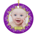 Baby's First Christmas Photo Ornament - Snowflakes