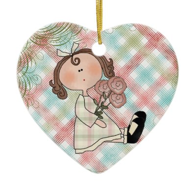 Babys First Christmas Whimsical Plaid Little Girl by cowboyannie