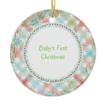 Babys First Christmas Whimsical Plaid Personalised