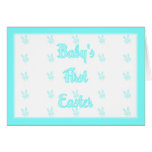 BABY'S FIRST EASTER BUNNY RABBITS BLUE GREETING CARDS