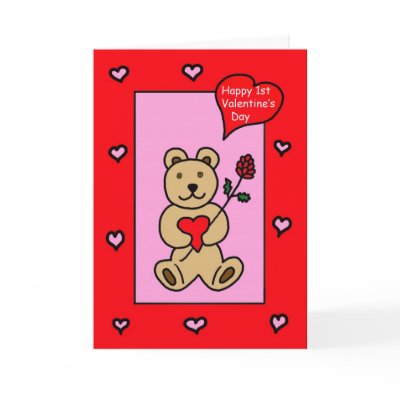 Baby's First Valentine -- Teddy Bear Valentine Card by KathyHenis
