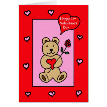 Baby's First Valentine -- Teddy Bear Valentine Card