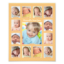 Baby's First Year Modern Photo Collage Print