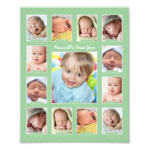 Baby's First Year Modern Photo Collage Print