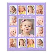 Baby's First Year Modern Photo Collage Print