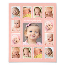 Baby's First Year Modern Photo Collage Print