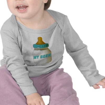 Baby's Milk/Beer Bottle T Shirts by lionwoods37