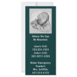 BABYSITTER INFO: PHONE NUMBERS RACK CARD
