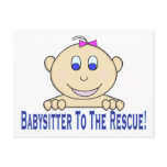 Babysitter To The Rescue Postcard