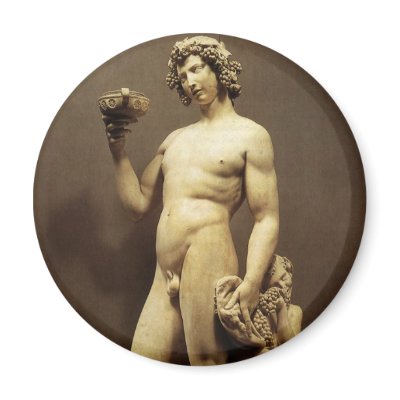 Bacchus by Michelangelo Fridge Magnet by MasterpieceCafe