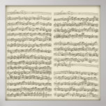 Bach 2nd Cello Suite, Several Manuscript Pages Print