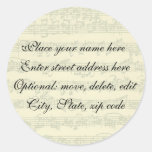 Bach Address Label Round Sticker