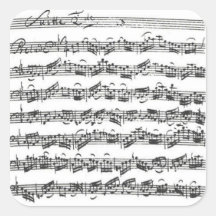 Bach Cello Suite Manuscript Square Sticker