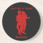 Bachata Bachata Dancers Silhouette Custom Beverage Coaster
