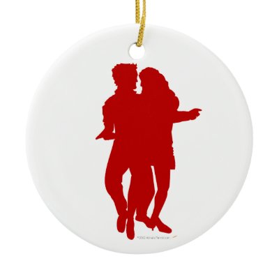 Bachata Latin Dancers Silhouette Custom Ornaments by alinaspencil
