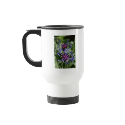 Bachelor Button Flowers Plastic Travel Mug by PerennialGardens