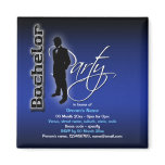 Bachelor cool blue black party magnets
