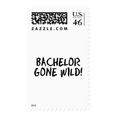 Bachelor Gone Wild (Blk) Postage Stamp by CelebrationZazzle