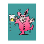 Bachelor night in a Bunny Suit Post Card