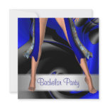 Bachelor Party  Abstract Blue Girl Legs Custom Invites