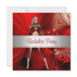 Bachelor Party  Abstract Red Pin up Girl Custom Invitation