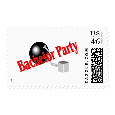 Bachelor Party (Ball and Chain) Stamp by CelebrationZazzle