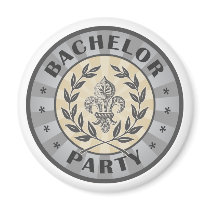 Bachelor Party Crest Design Refrigerator Magnet