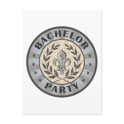 Bachelor Party Crest Design Post Cards by TeeShirtsTShirts