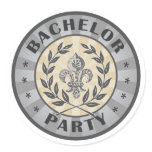 Bachelor Party Crest Design Round Sticker