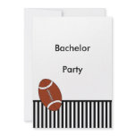 Bachelor Party Football Black White Invitation