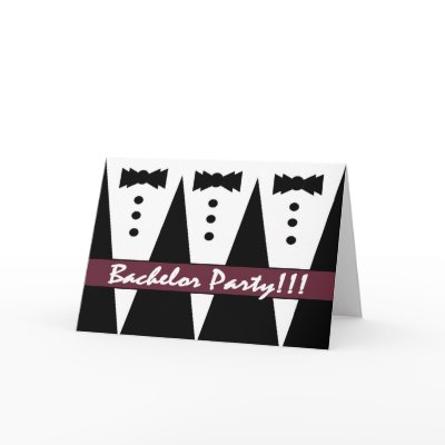 BACHELOR PARTY Invitation - A Trio of Tuxes by JaclinArt