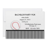 Bachelor Party Invitation Black White Baseball