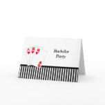 Bachelor Party Invitation Black White Stripe Poker