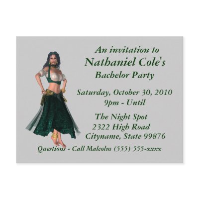 Bachelor Party Invitation - Sexy Female Gypsy Post Cards by DNW_WeddingDesigns