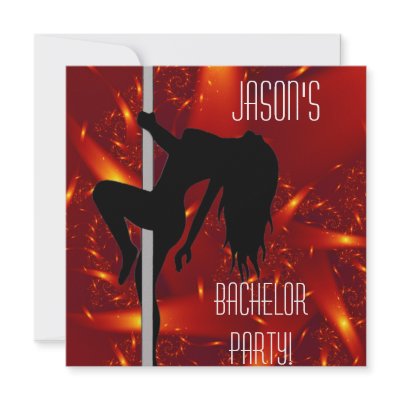Bachelor Party Invitation - Stripper Girl Red by TastefulDesigns
