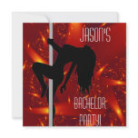 Bachelor Party Invitation - Stripper Girl Red