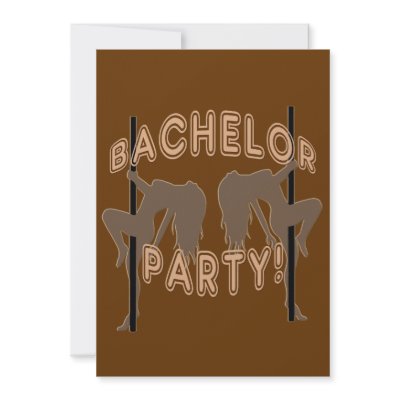 Bachelor Party Invitation - Strippers Girl Brown by TastefulDesigns