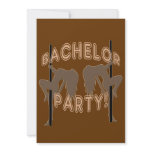 Bachelor Party Invitation - Strippers Girl Brown