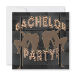 Bachelor Party Invitation - Strippers Girl Brown