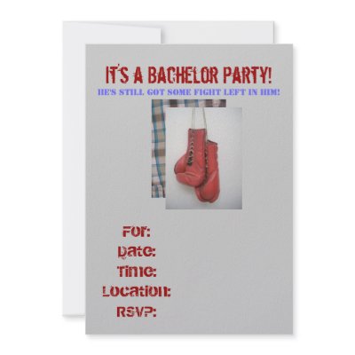 Bachelor Party Invitations Fight left , Boxing Glo by JeffandJess