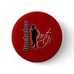 Bachelor party  red groom customisable badges