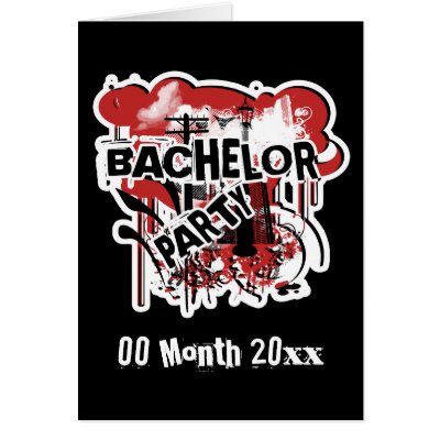 Bachelor party urban grunge PERSONALIZE Cards by mensgifts