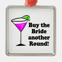 Bachelorette Buy the Bride a Round Christmas Ornaments