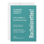 Bachelorette Party Aqua and White Modern Template Custom Invitation