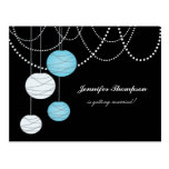 Bachelorette Party Aqua Blue Lanterns Invite Card Post Card