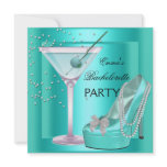 Bachelorette Party Aqua Teal Blue Turquoise Shoes Custom Invitation