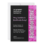 Bachelorette Party Black and Pink Damask Announcements