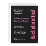 Bachelorette Party Black Pink Modern Template Personalized Invite